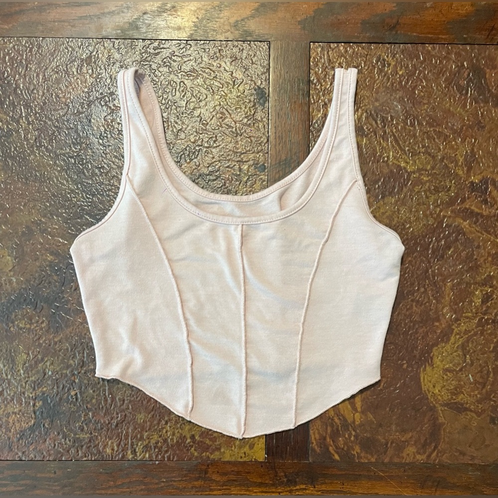Pink Corset Cropped Top